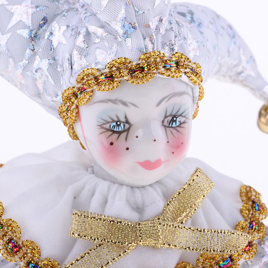 Vintage Collectible Porcelain Dolls - Muñeca de porcelana, diseño de payaso,