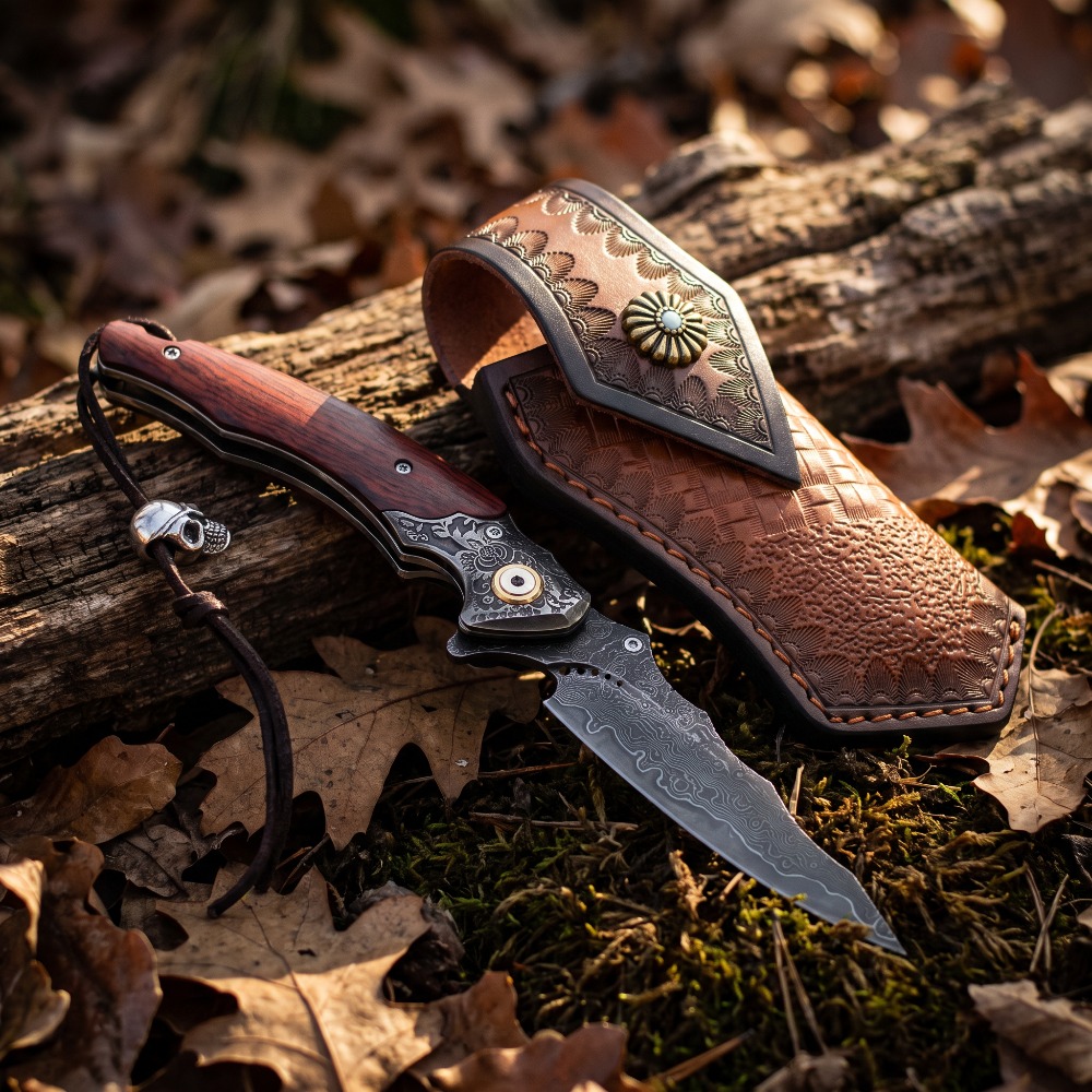 Vintage Collectible Pocket Knives - Cuchillo Plegable Vintage Grabado con Patrón