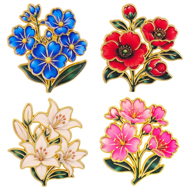 Bonito Broche de Esmalte Flora - Vintage Items reseña y precio